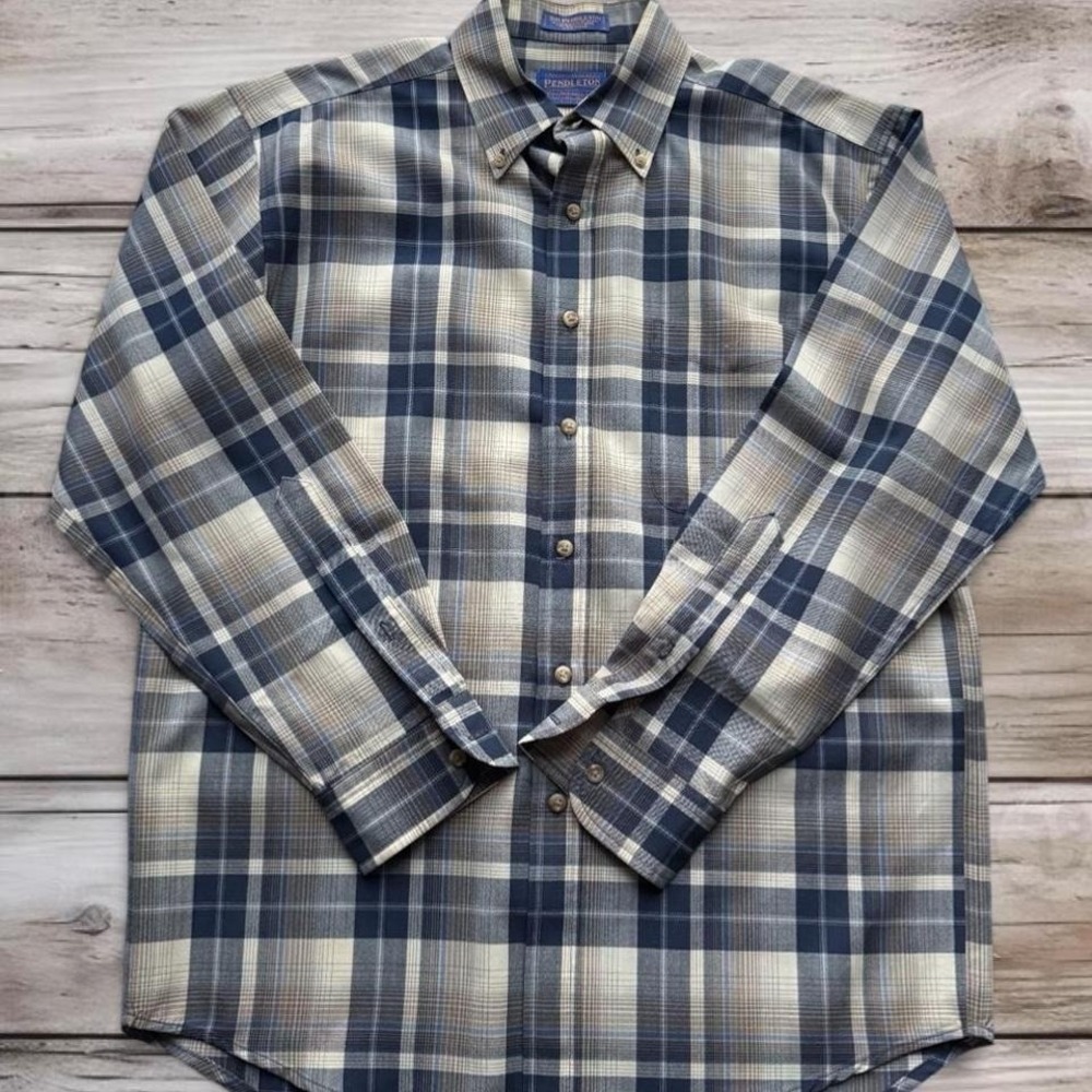 Sir Pendleton wool shirt‎ medium plaid repair project